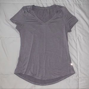 Heathered light purple short sleeve athletic top